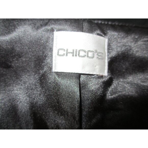 Chicos Travelers Gray Beaded Embellished Open Front Vest Size 1 Polyester Blend - Picture 10 of 11